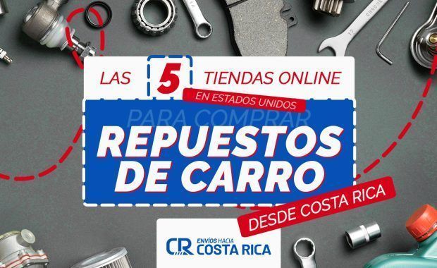 mesa con diferentes piezas de carros que se pueden comprar en USA desde Costa Rica